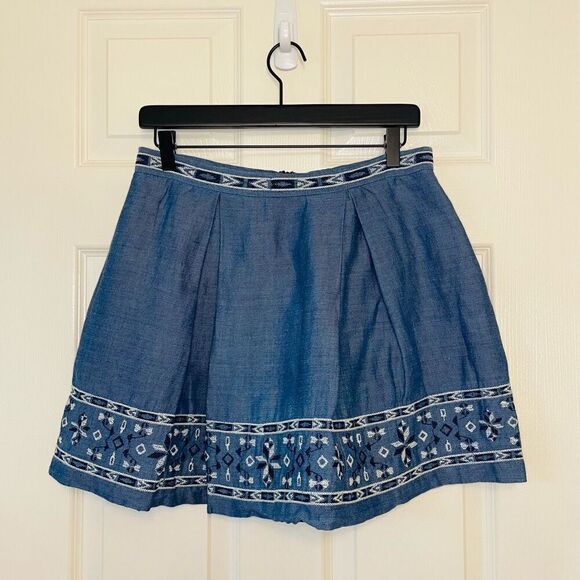 Sea New York Denim Cotton Embroidered Skirt size 10 - Picture 3 of 12